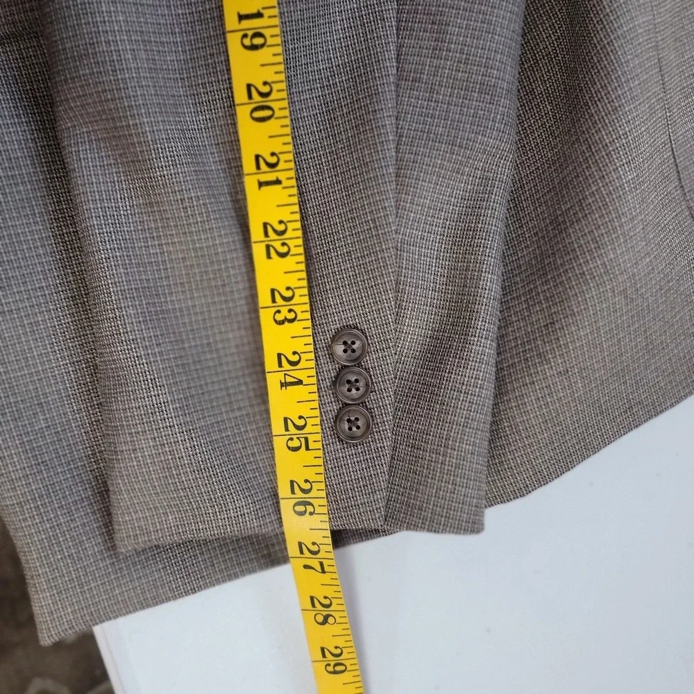 Circle S Men's Suit Jacket 48 Long Brown Check Cowboy Western Rockabilly Yoke